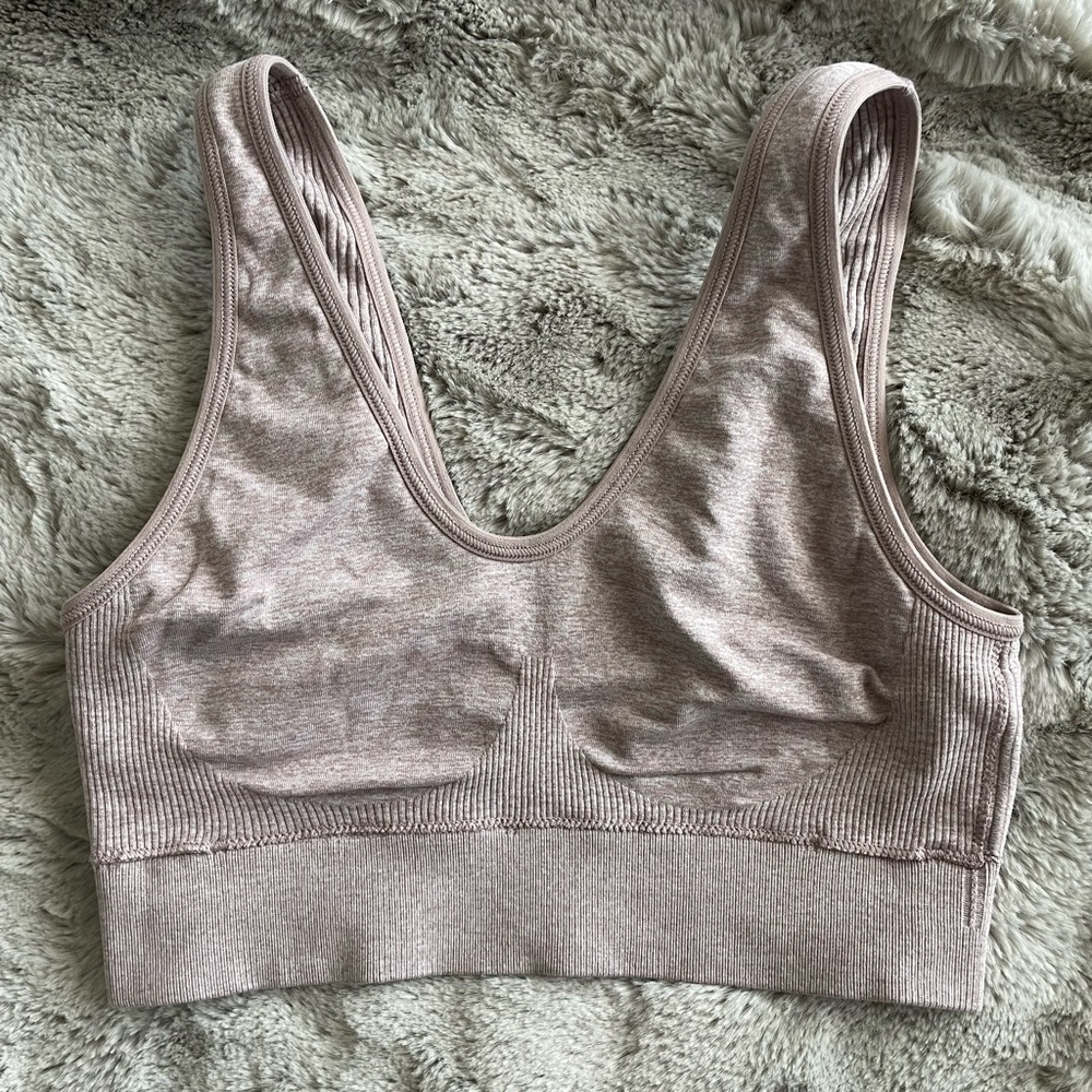 Aerie sports bra taupe